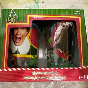 New Buddy The Elf Set of 2 Glassware Drinking Cups 16 oz Christmas Gift Zak!